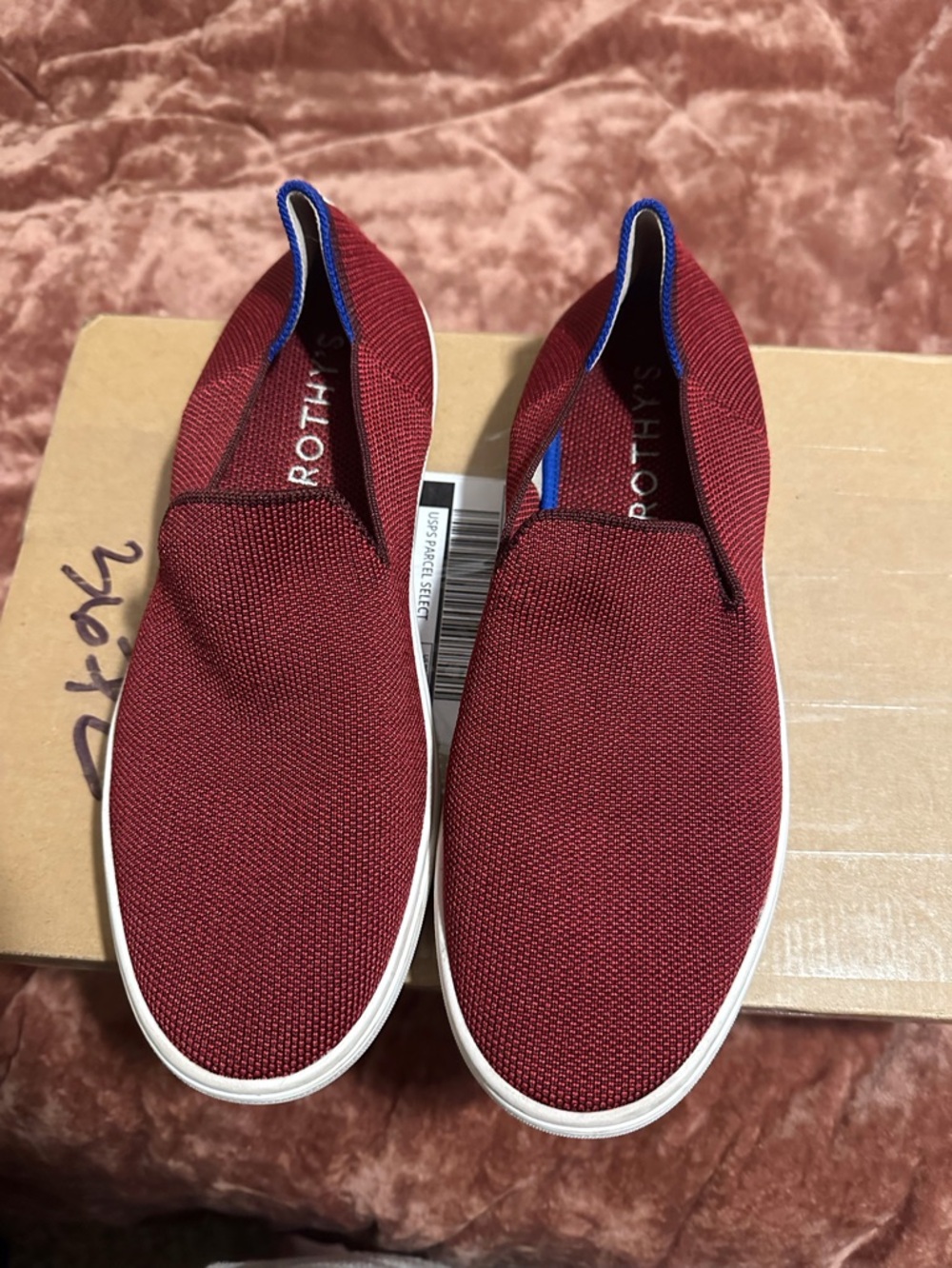 Rothy’s The Sneaker Slip on Garnet Burgundy Shoes Size 8.5